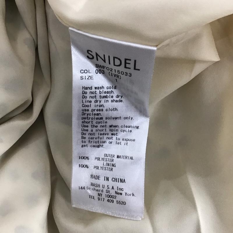 スナイデル SNIDEL ワンピース ロングスカート swf0215033 長袖ロングワンピース フレアスカート 1 プリント 黒 / ブラック / X ベージュ / ベージュ / レディース USED 古着 中古 10137572