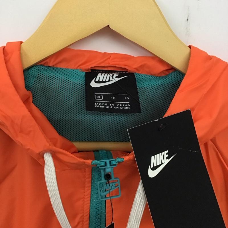 ナイキ NIKE ジャケット、上着 ジャンパー、ブルゾン ar3093-309 ナイロンジャケット ジップアップパーカー XL ロゴ、文字 橙 / オレンジ / X 水色 / ライトブルー / メンズ USED 古着 中古 10134069