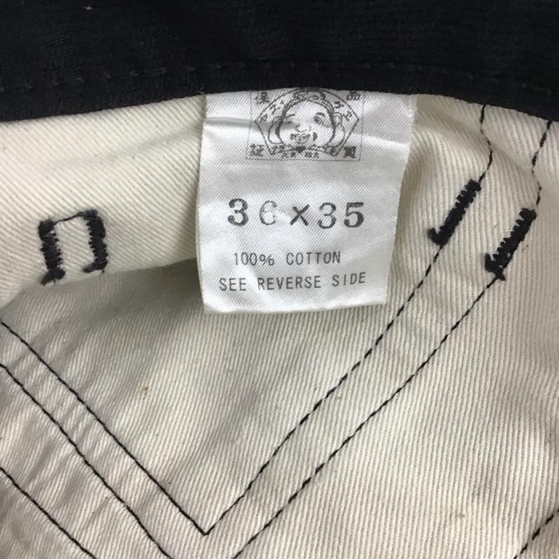 エヴィス EVISU パンツ デニム、ジーンズ デニムパンツ ストレートパンツ ワイドパンツ カジュアルパンツ 36インチ 無地 黒 / ブラック /  メンズ USED 古着 中古 10123561