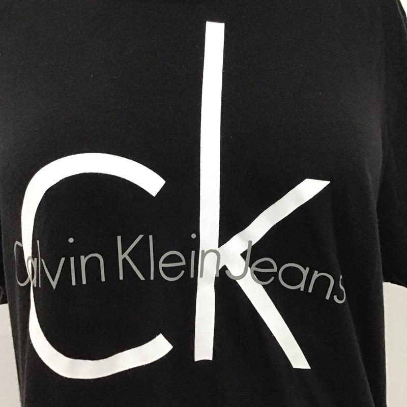 カルバン・クライン Calvin Klein Tシャツ 半袖 半袖カットソー プリントTシャツ クルーネックカットソー L プリント 黒 / ブラック / レディース USED 古着 中古 10115917