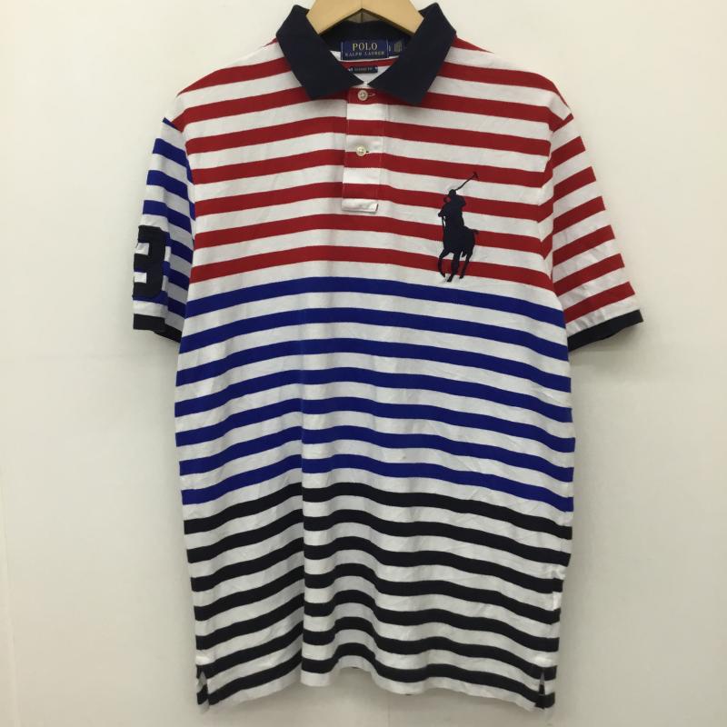 ポロラルフローレン POLO RALPH LAUREN ポロシャツ 半袖 L ボーダー柄 白 / ホワイト / メンズ USED 古着 中古 10133534