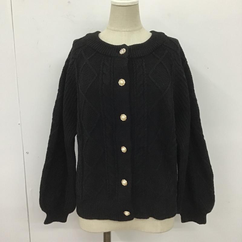 マジェスティックレゴン MAJESTIC LEGON カーディガン 長袖 M 無地 黒 / ブラック / レディース USED 古着 中古 10105776