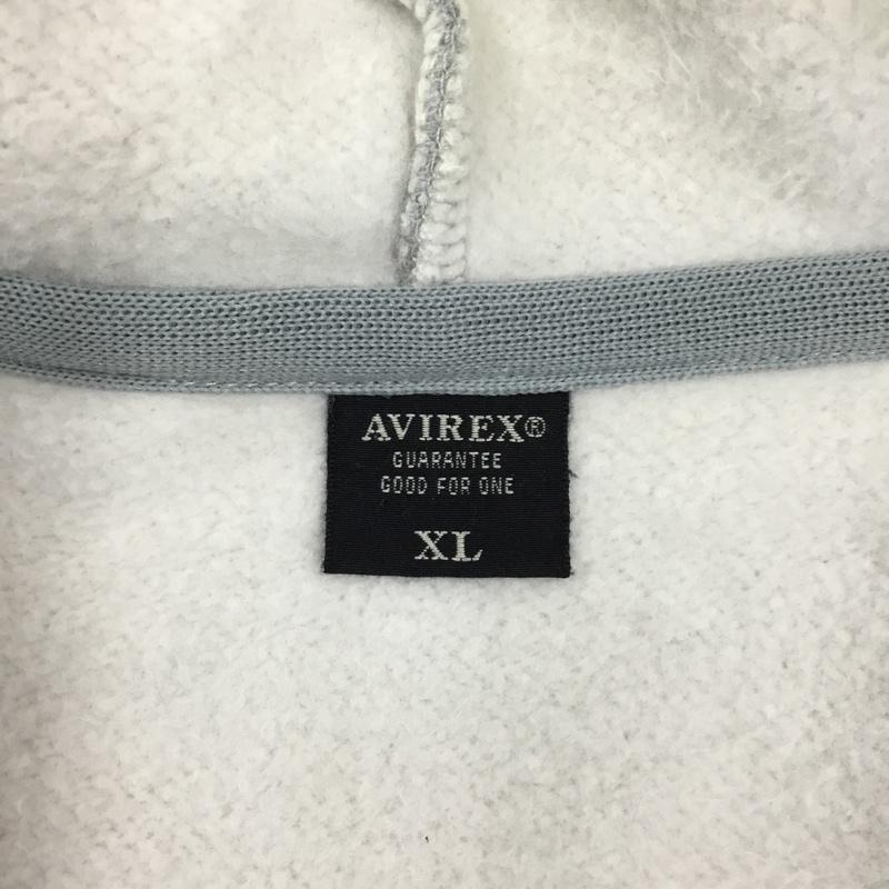 アヴィレックス AVIREX パーカー 長袖 長袖パーカー フード付きパーカー プリントスウェット トレーナー ジップアップパーカー XL ロゴ、文字 灰 / グレー /  メンズ USED 古着 中古 10120083