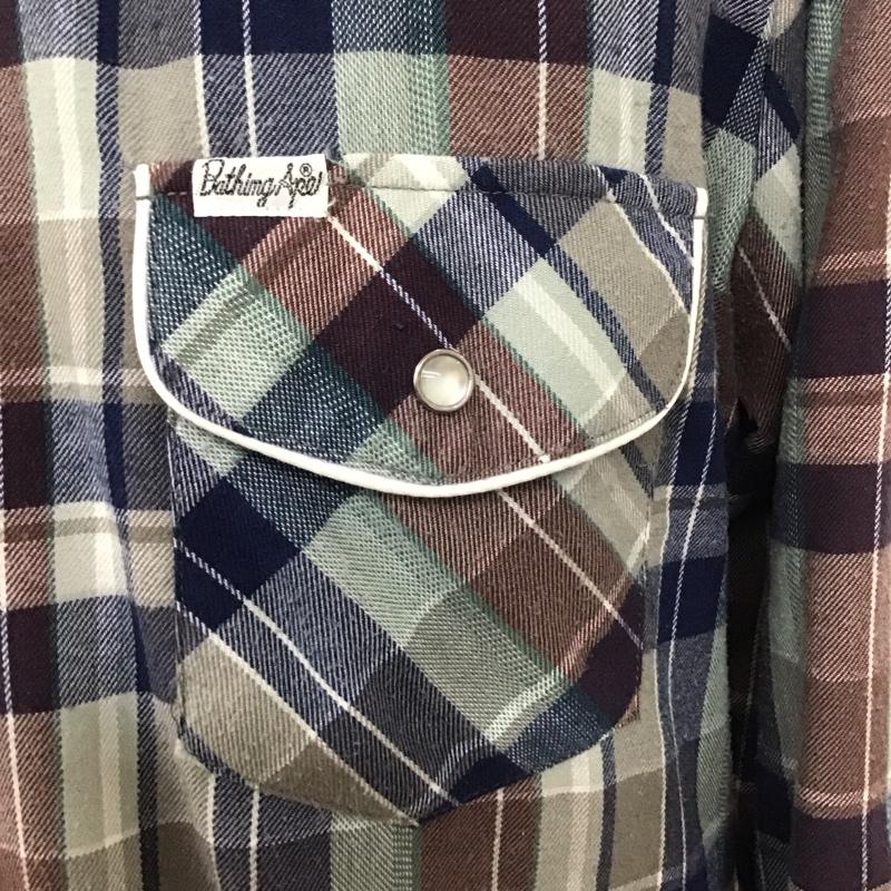 アベイシングエイプ A BATHING APE シャツ、ブラウス 長袖 長袖シャツ カラーシャツ ポケットシャツ 長袖カットソー チェックシャツ 初期 M チェック マルチカラー / マルチカラー /  メンズ USED 古着 中古 10110806