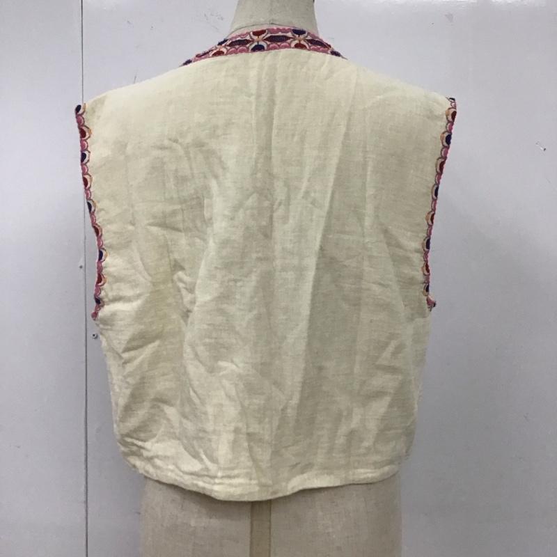 ザラ ZARA ベスト ベスト 6895 022 712 刺繍 L 花柄 アイボリー / アイボリー / レディース USED 古着 中古 10108555