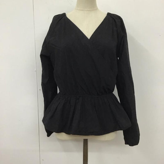 サニーレーベル Sonny Label カットソー 長袖 LA76-23K002 カシュクール シャーリングブラウス 前後着 FREE 無地 黒 / ブラック /  レディース USED 古着 中古 10112244