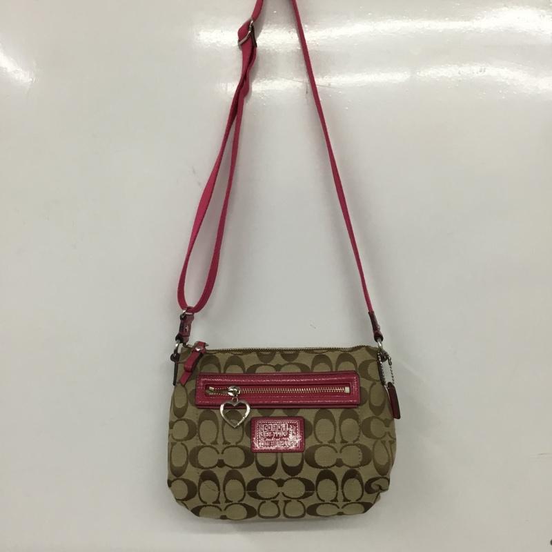 コーチ COACH ショルダーバッグ ショルダーバッグ ロゴ、文字 ベージュ / ベージュ / X 桃 / ピンク / レディース USED 古着 中古 10131243