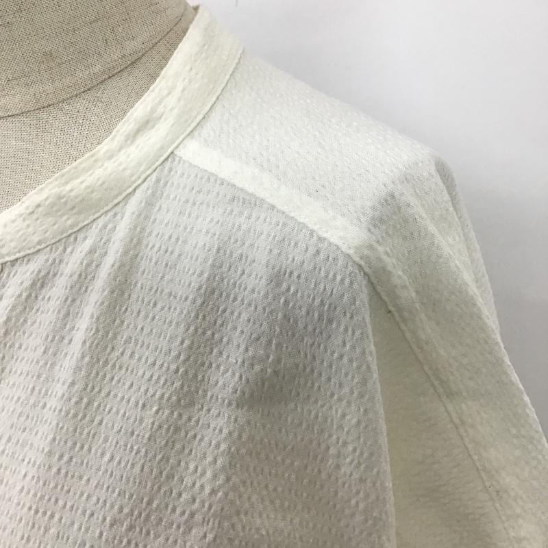 サマンサモスモス Samansa Mos2 カットソー 長袖 CLC-1709681 麻混シャーリングヘンリーネックチュニック 長袖カットソー FREE 無地 オフホワイト / オフホワイト / レディース USED 古着 中古 10103908