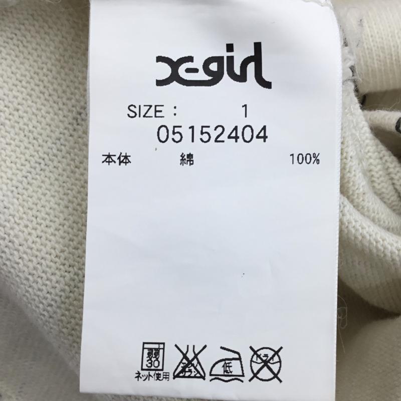 エックスガール X-girl シャツ、ブラウス 半袖 ベースボールシャツ 1 ストライプ ベージュ / ベージュ / X 紺 / ネイビー / レディース USED 古着 中古 10139201