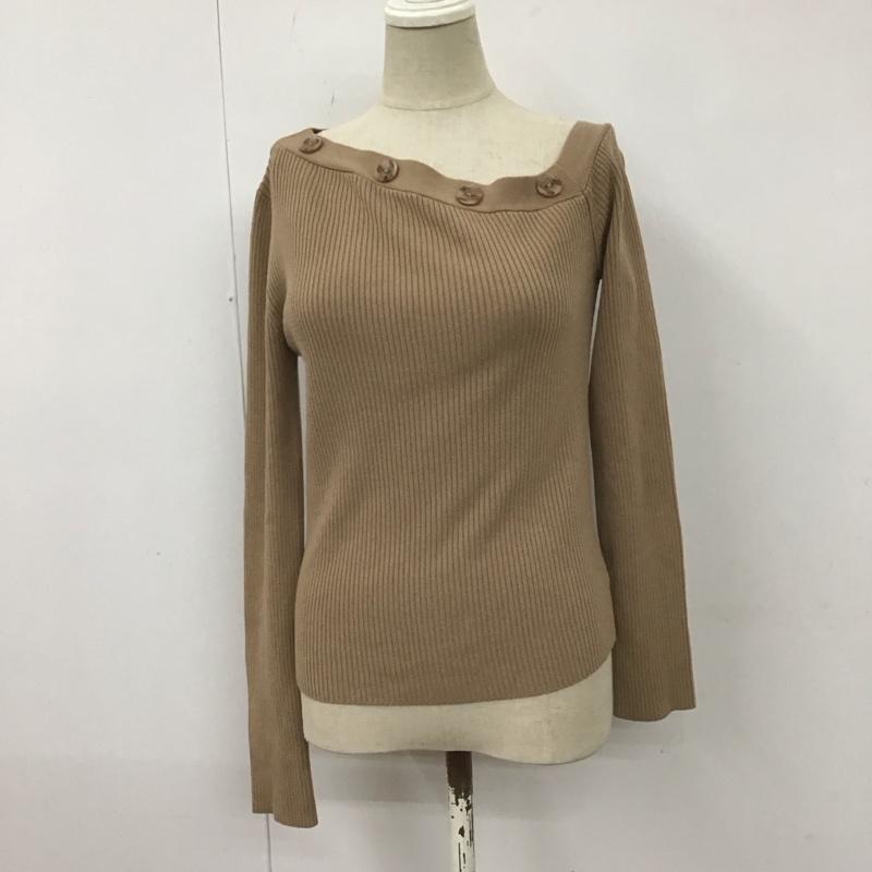 ムルーア MURUA カットソー 長袖 011942601101-01 イレギュラーデコルテニット ワンショルダー FREE 無地 ベージュ / ベージュ /  レディース USED 古着 中古 10113839