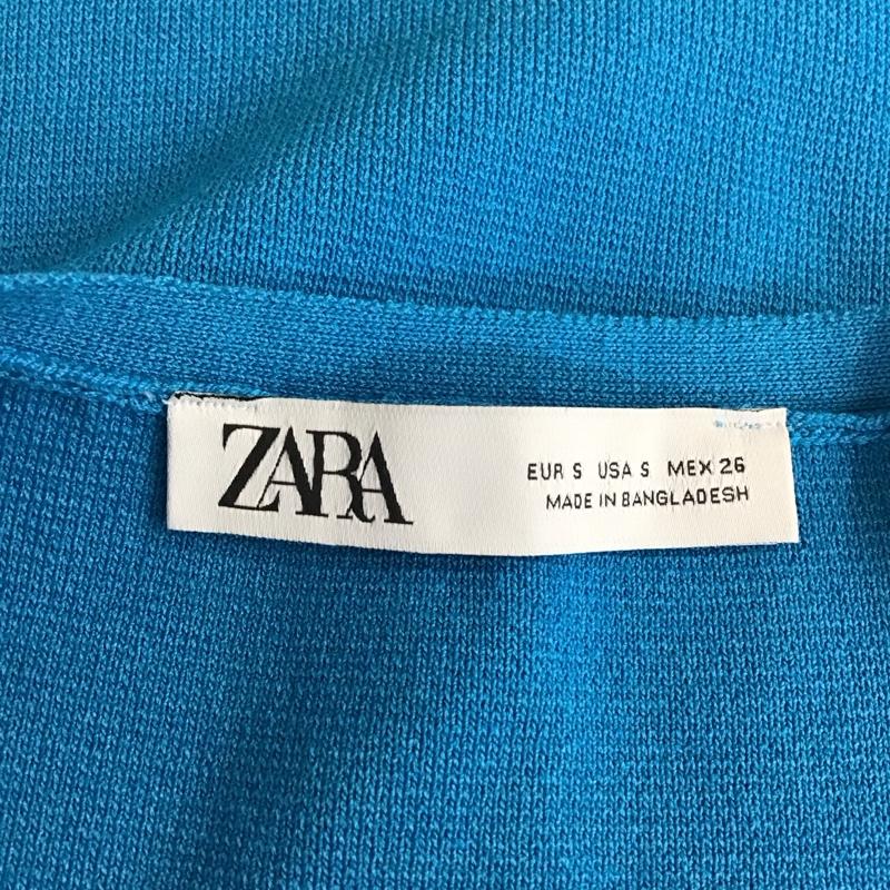 ザラ ZARA タンクトップ タンクトップ 1750 002 400 クロップド丈 ホルターネック S 無地 青 / ブルー / レディース USED 古着 中古 10118801