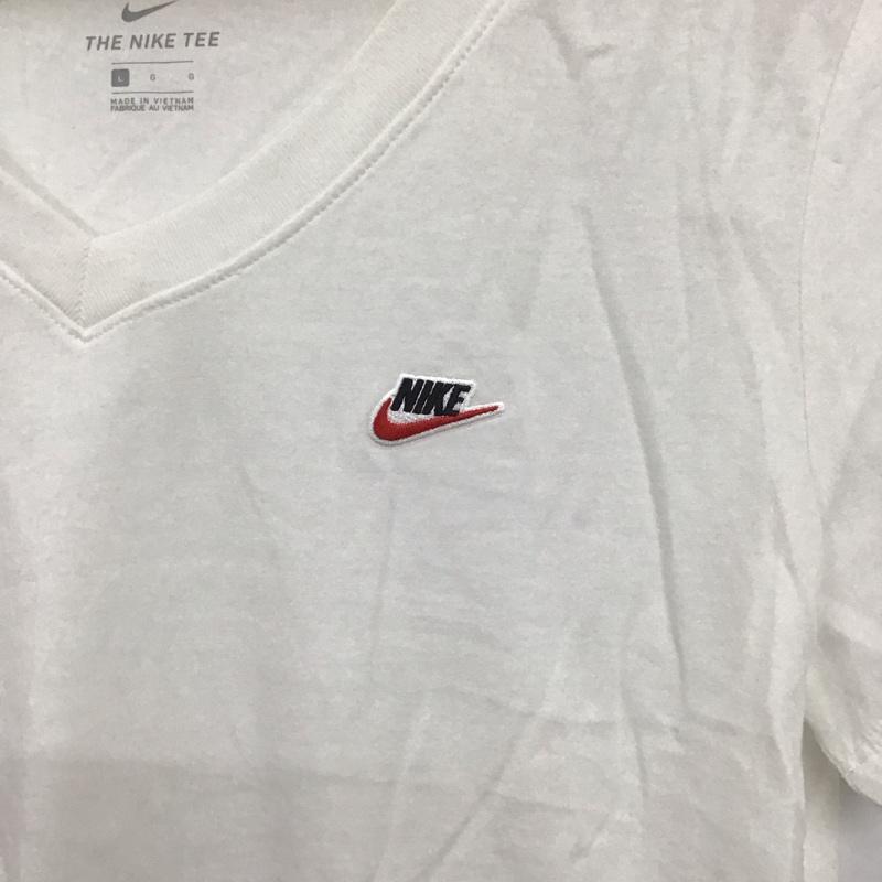 ナイキ NIKE Tシャツ 半袖 AR5370-100 Vネック スポーツウェア タグ付き L ロゴ、文字 白 / ホワイト / レディース USED 古着 中古 10135569