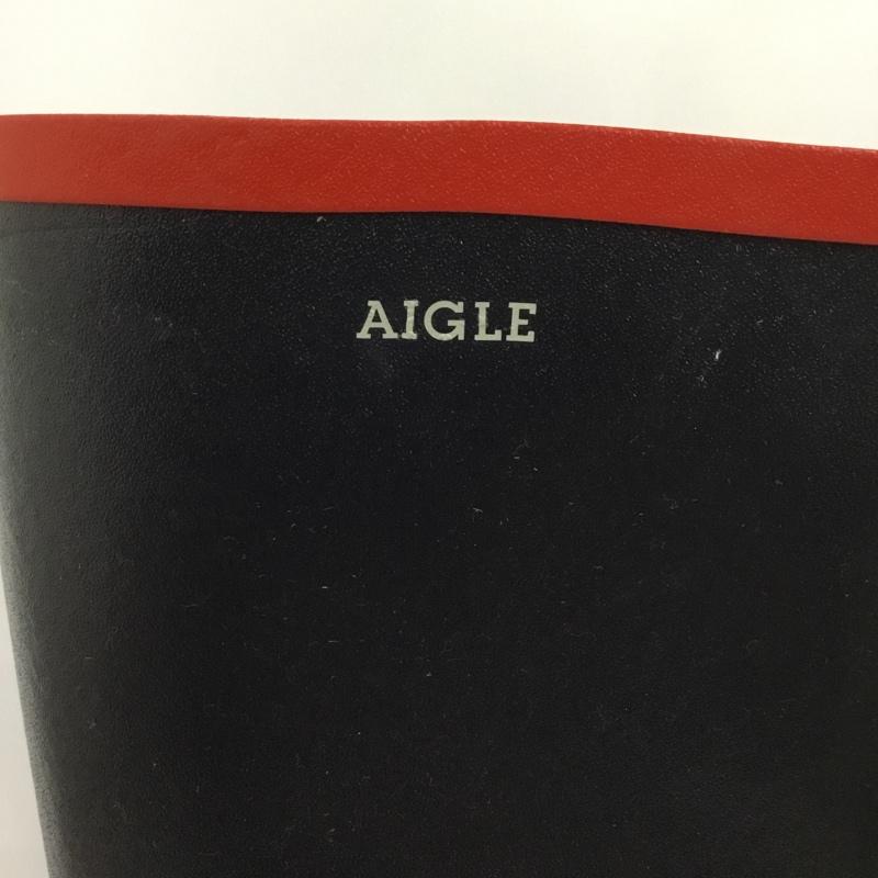 エーグル AIGLE 長靴、レインシューズ 長靴、レインシューズ ZZF8408 ミスジュリエットA ラバーブーツ 36 ロゴ、文字 黒 / ブラック / レディース USED 古着 中古 10135774