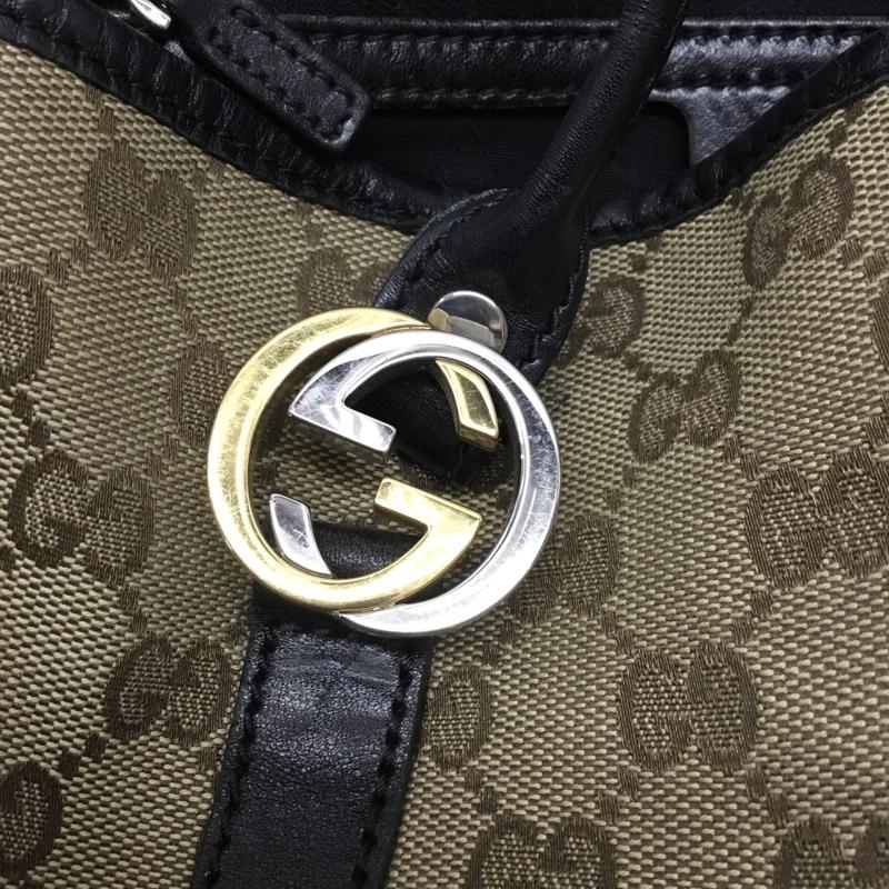 グッチ GUCCI トートバッグ トートバッグ 232957 GGキャンバス GGツインズ 総柄 黒 / ブラック / X ベージュ / ベージュ / レディース USED 古着 中古 10119657