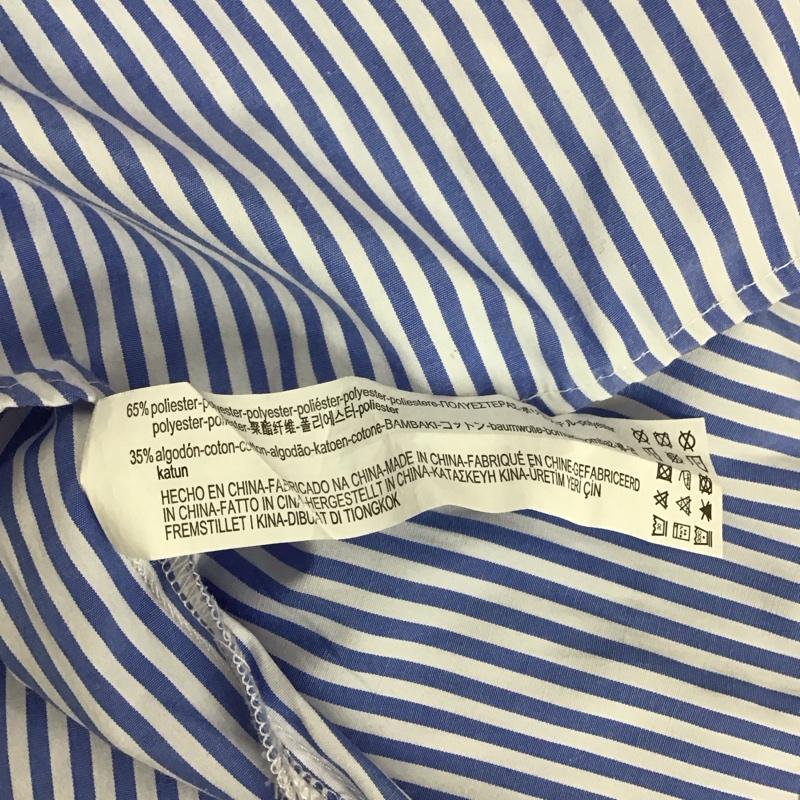 ベルシュカ Bershka カットソー 長袖 長袖カットソー Vネックカットソー ロングスリーブカットソー M ストライプ 白 / ホワイト / X 水色 / ライトブルー / レディース USED 古着 中古 10120423