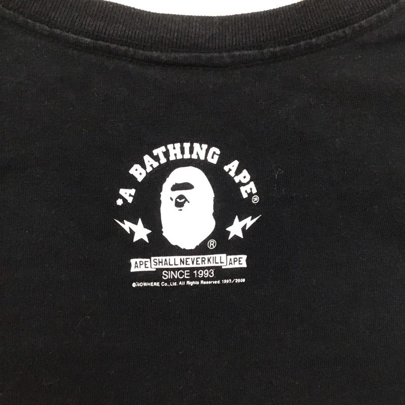 ベイプ BAPE Tシャツ 半袖 半袖カットソー プリントTシャツ クルーネックカットソー XS プリント 黒 / ブラック / レディース USED 古着 中古 10109164