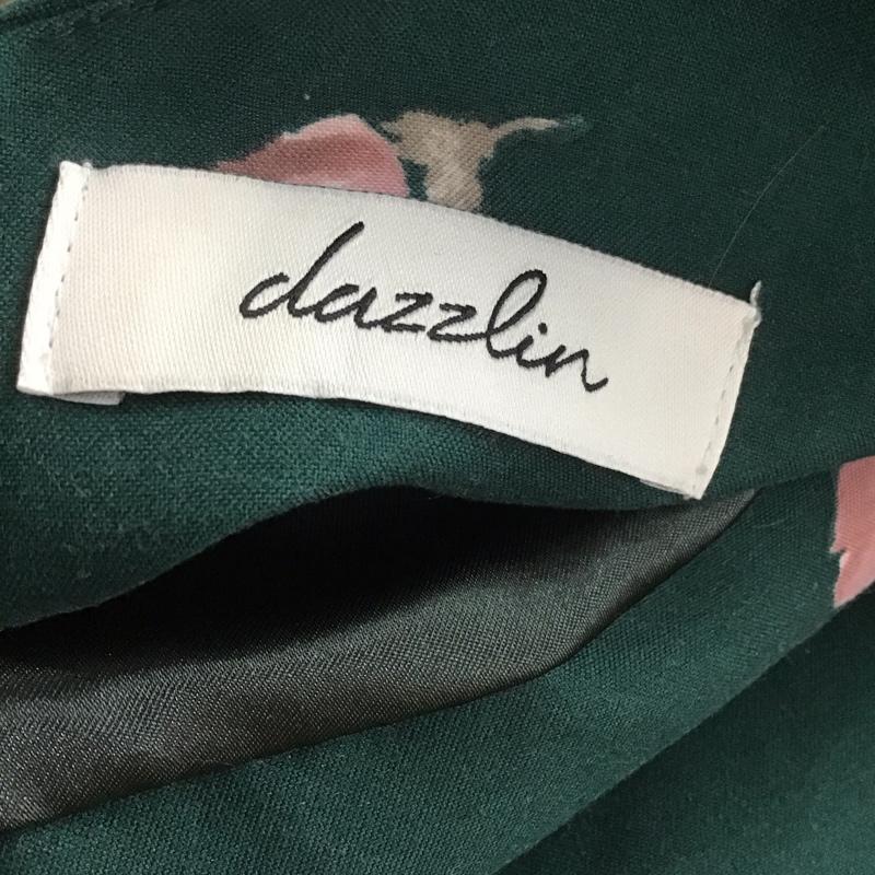 ダズリン dazzlin ワンピース ひざ丈スカート 021760301201-01 ベルト付き ノースリーブ S 花柄 緑 / グリーン / レディース USED 古着 中古 10139130