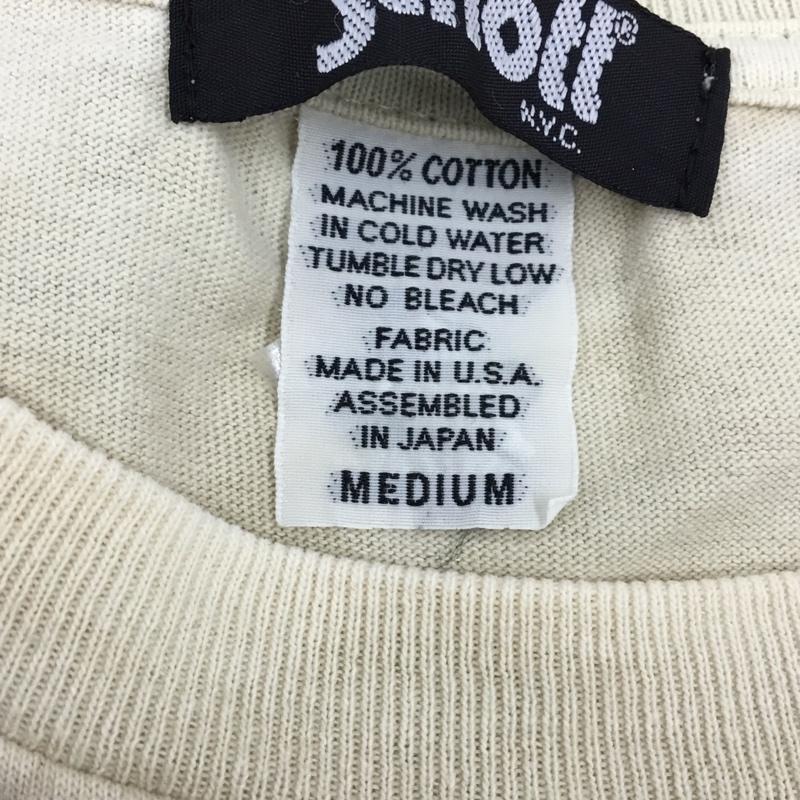 ショット schott カットソー 長袖 長袖カットソー クルーネックカットソー ロングスリーブカットソー プリントTシャツ M ロゴ、文字 ベージュ / ベージュ / メンズ USED 古着 中古 10122314