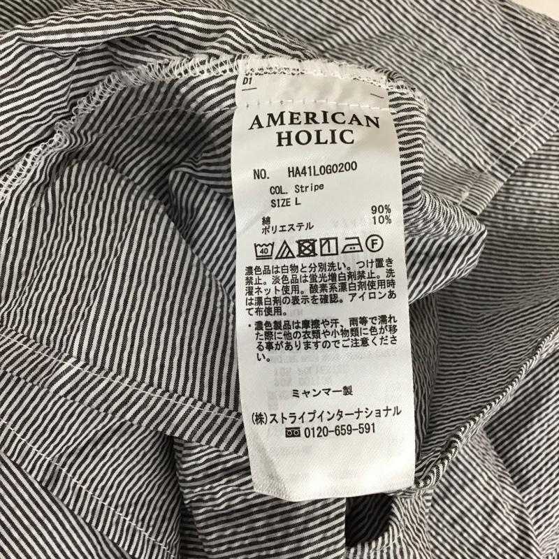 アメリカンホリック AMERICAN HOLIC チュニック 長袖 HA41L0G0200 サッカーワントーンティアードチュニック L ストライプ マルチカラー / マルチカラー / レディース USED 古着 中古 10130839