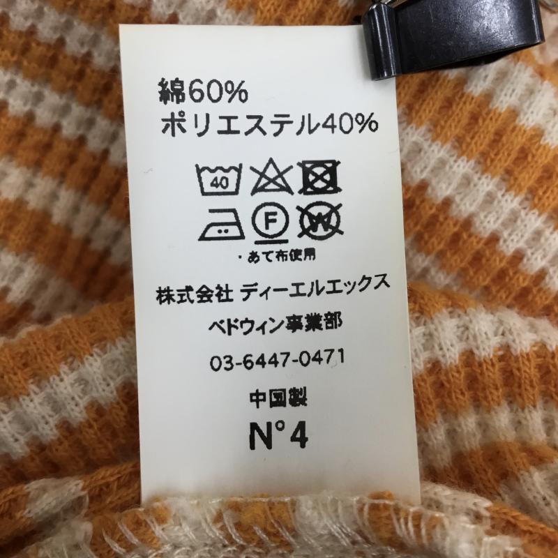 ベドウィン アンド ザ ハートブレイカーズ BEDWIN & THE HEARTBREAKERS カットソー 長袖 4 ボーダー柄 白 / ホワイト / X 橙 / オレンジ / メンズ USED 古着 中古 10141072