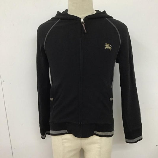 バーバリーブラックレーベル BURBERRY BLACK LABEL パーカー 長袖 ジップパーカー 2 無地 黒 / ブラック /  メンズ USED 古着 中古 10126547