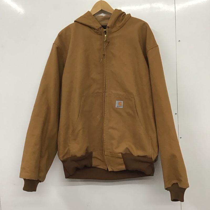 カーハート Carhartt ジャケット、上着 ジャケット、ブレザー ジップアップジャケット アウター ジップアップパーカージャケット L ロゴ、文字 茶 / ブラウン / メンズ USED 古着 中古 10136856