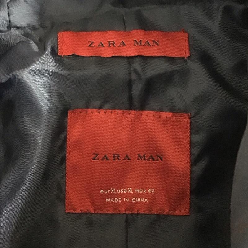 ザラメン ZARA MAN ベスト ベスト ジップアップベスト フード付きベスト ナイロンベスト XL 無地 黒 / ブラック / メンズ USED 古着 中古 10107781