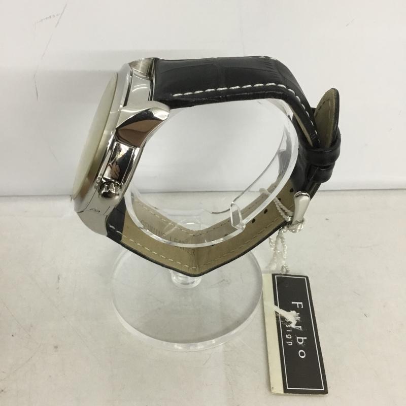 フルボデザイン Furbo design 腕時計 アナログ(自動巻き) F9006 箱有 レザーベルト ロゴ、文字 黒 / ブラック / メンズ USED 古着 中古 10133893