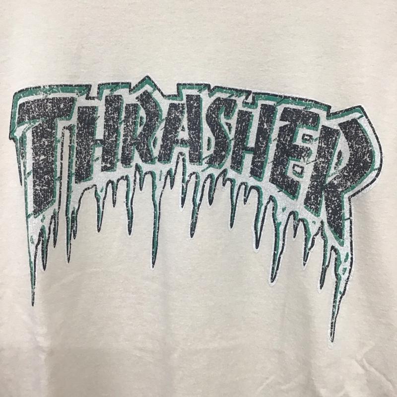 スラッシャー THRASHER カットソー 長袖 長袖カットソー プリントカットソー クルーネック L ロゴ、文字 ベージュ / ベージュ / メンズ USED 古着 中古 10137164