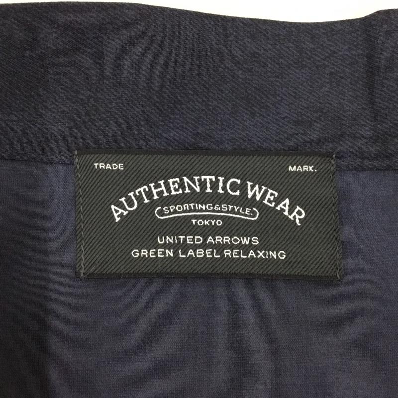 ユナイテッドアローズグリーンレーベルリラクシング UNITED ARROWS green label relaxing ジャケット、上着 ジャケット、ブレザー 3211-225-2234 長袖ジャケット ノーカラージャケット 前ボタンカーディガン M 無地 紺 / ネイビー / メンズ USED 古着 中古 10120125