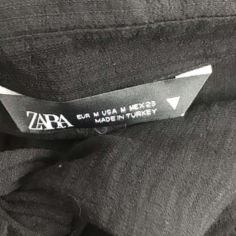 ザラ ZARA カットソー 長袖 2180 050 800 ショート丈 ボレロ M 無地 黒 / ブラック /  レディース USED 古着 中古 10107154