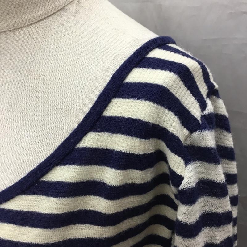 マカフィー MACPHEE カットソー 半袖 半袖カットソー ボーダーTシャツ クルーネックカットソー 1 ボーダー柄 白 / ホワイト / X 紺 / ネイビー / レディース USED 古着 中古 10118459