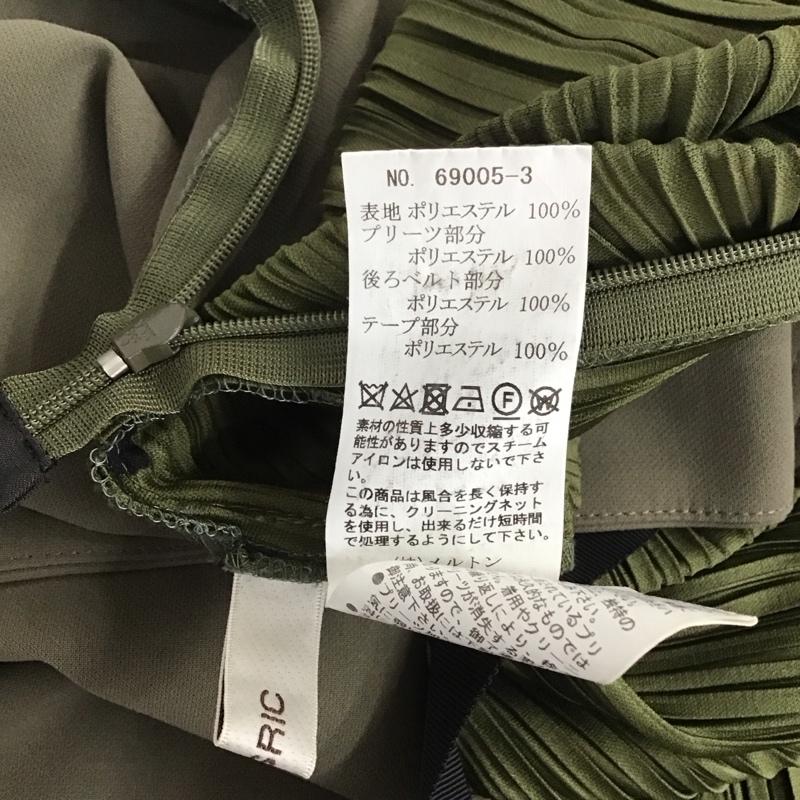 ラスリック La SRIC ボトムス ボトムス 69005-3 ワイドパンツ プリーツ アシンメトリー サイドプリーツパンツ 38 無地 カーキ / カーキ / レディース USED 古着 中古 10133558