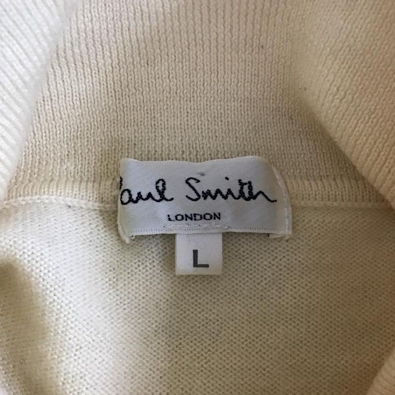 ポールスミス Paul Smith ニット、セーター 長袖 長袖ニットカットソー ニット セーター タートルネックニット L 無地 アイボリー / アイボリー / メンズ USED 古着 中古 10115316