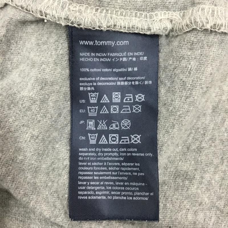 トミーヒルフィガー TOMMY HILFIGER カットソー 半袖 半袖カットソー プリントTシャツ クルーネックカットソー M ロゴ、文字 灰 / グレー / メンズ USED 古着 中古 10116704