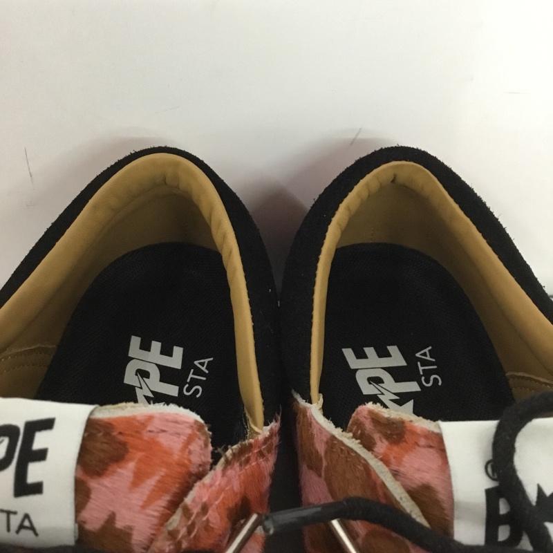 アベイシングエイプ A BATHING APE カジュアルシューズ カジュアルシューズ BAPE CREEP STA 箱有 24cm 25FW レオパードカモ 24.0cm 総柄 桃 / ピンク / レディース USED 古着 中古 10145445