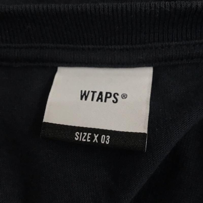 ダブルタップス WTAPS Tシャツ 半袖 半袖カットソー プリントTシャツ クルーネックカットソー ロゴ、文字 紺 / ネイビー / メンズ USED 古着 中古 10112483