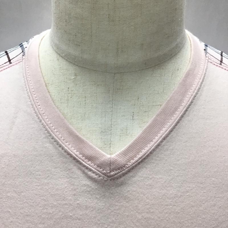 バーバリーロンドン Burberry London カットソー 長袖 長袖カットソー Vネックカットソー ロングスリーブカットソー プリントTシャツ L ロゴ、文字 桃 / ピンク /  メンズ USED 古着 中古 10113166