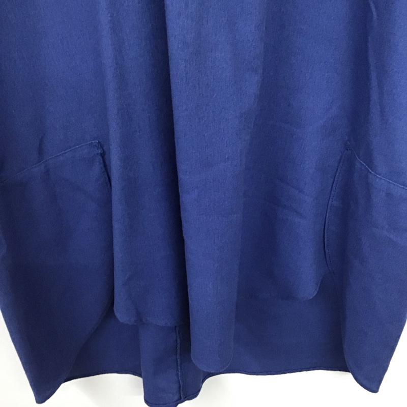 ザラベーシック ZARA BASIC ワンピース ひざ丈スカート L 無地 青 / ブルー / レディース USED 古着 中古 10134646
