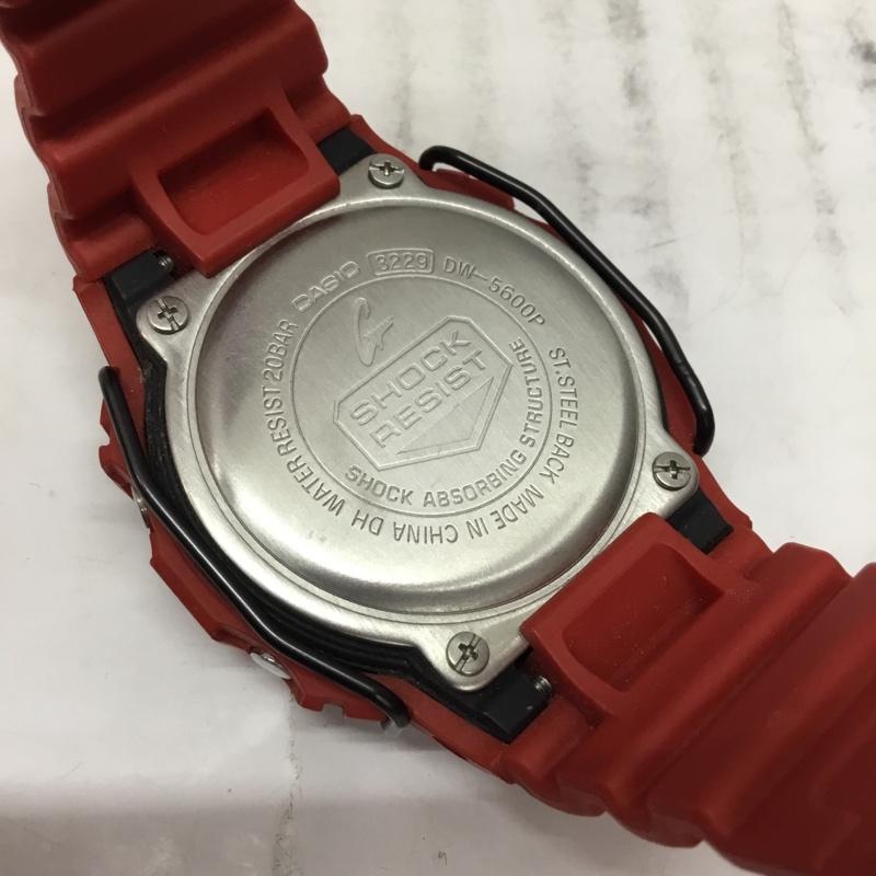 ジーショック G-SHOCK 腕時計 デジタル DW-5600P スクエア ロゴ、文字 赤 / レッド / メンズ USED 古着 中古 10106396