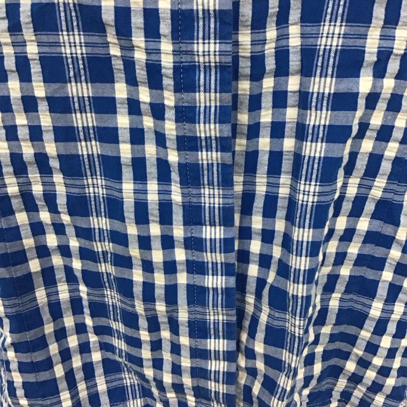 ラコステ LACOSTE シャツ、ブラウス 半袖 CF035S チェック ワニ 42 ワンポイント 青 / ブルー / X 白 / ホワイト / レディース USED 古着 中古 10114913