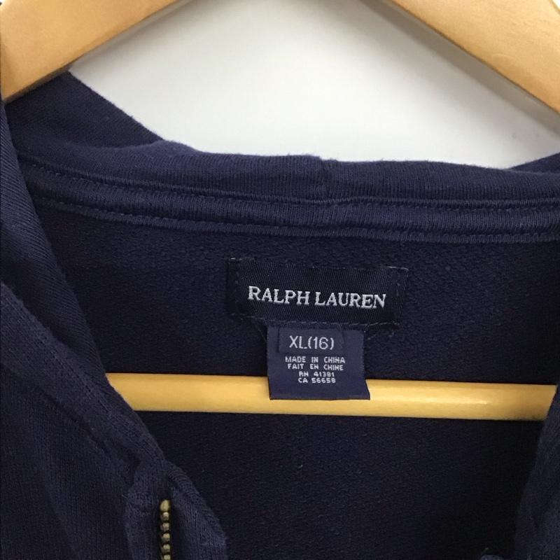 ラルフローレン RALPHLAUREN パーカー 長袖 ジップアップパーカー 長袖パーカー スウェットパーカー XL ロゴ、文字 紺 / ネイビー / レディース USED 古着 中古 10136119