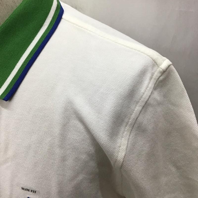 ブルックスブラザーズ BROOKS BROTHERS ポロシャツ 半袖 半袖ポロシャツ カラーシャツ 半袖カットソー M ロゴ、文字 白 / ホワイト /  メンズ USED 古着 中古 10111468