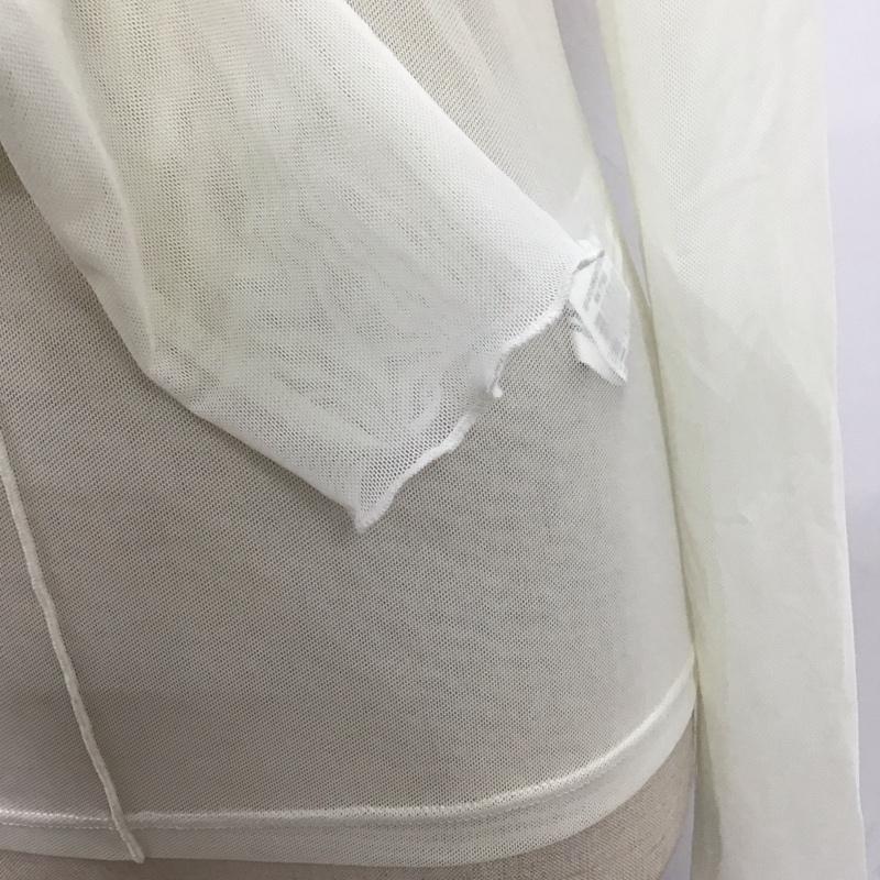 ザラ ZARA カットソー 長袖 5039 316 715 チュールカットソー シアー スタンドネック M 無地 アイボリー / アイボリー / レディース USED 古着 中古 10122873