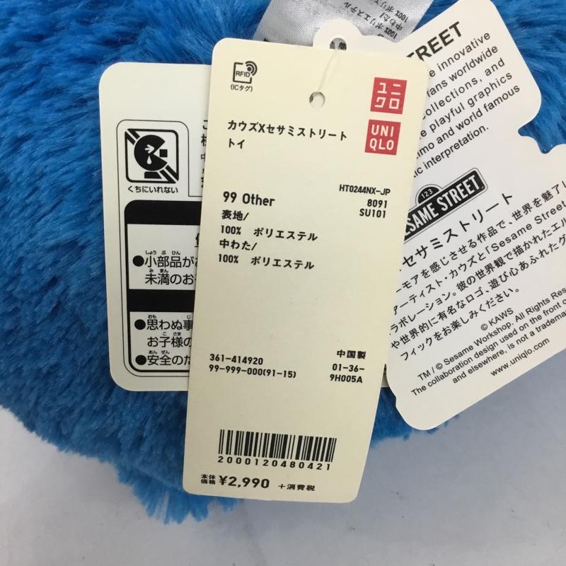 ユニクロ UNIQLO ファッション小物 ファッション小物 361-414920 KAWS x SESAME STREET ぬいぐるみ タグ付き クッキーモンスター キャラクター 青 / ブルー / メンズ USED 古着 中古 10131790