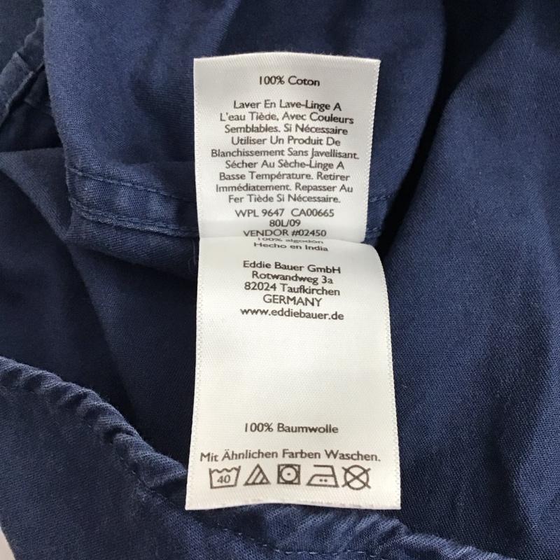 エディーバウアー Eddie Bauer シャツ、ブラウス 長袖 長袖シャツ カラーシャツ ポケットシャツ 長袖カットソー ボタンダウンシャツ M 無地 紺 / ネイビー / メンズ USED 古着 中古 10122791