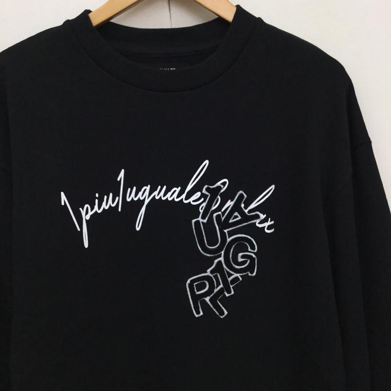 ウノピュウノウグァーレトレリラックス 1piu1uguale3 RELAX トレーナー 長袖 L ロゴ、文字 黒 / ブラック / メンズ USED 古着 中古 10138296