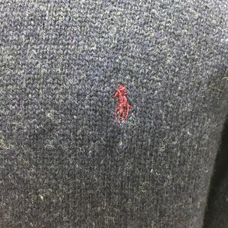 ポロバイラルフローレン Polo by RALPH LAUREN ニット、セーター 長袖 長袖ニットカットソー ニット セーター クルーネックニット L ロゴ、文字 紺 / ネイビー / メンズ USED 古着 中古 10122315