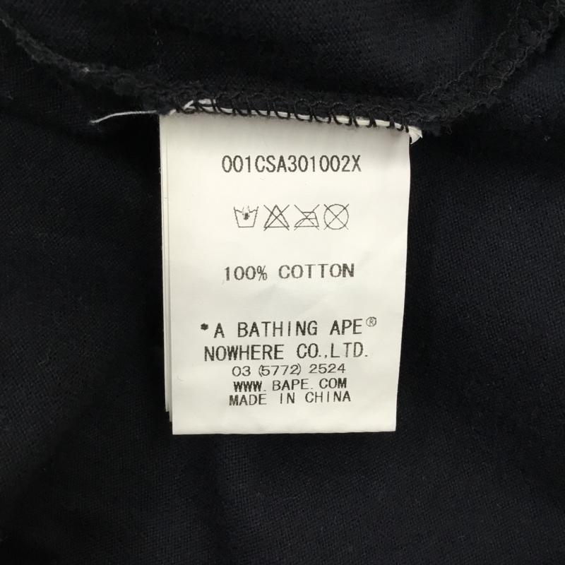 アベイシングエイプ A BATHING APE Tシャツ 半袖 半袖カットソー プリントTシャツ クルーネックカットソー L ロゴ、文字 黒 / ブラック / メンズ USED 古着 中古 10121576