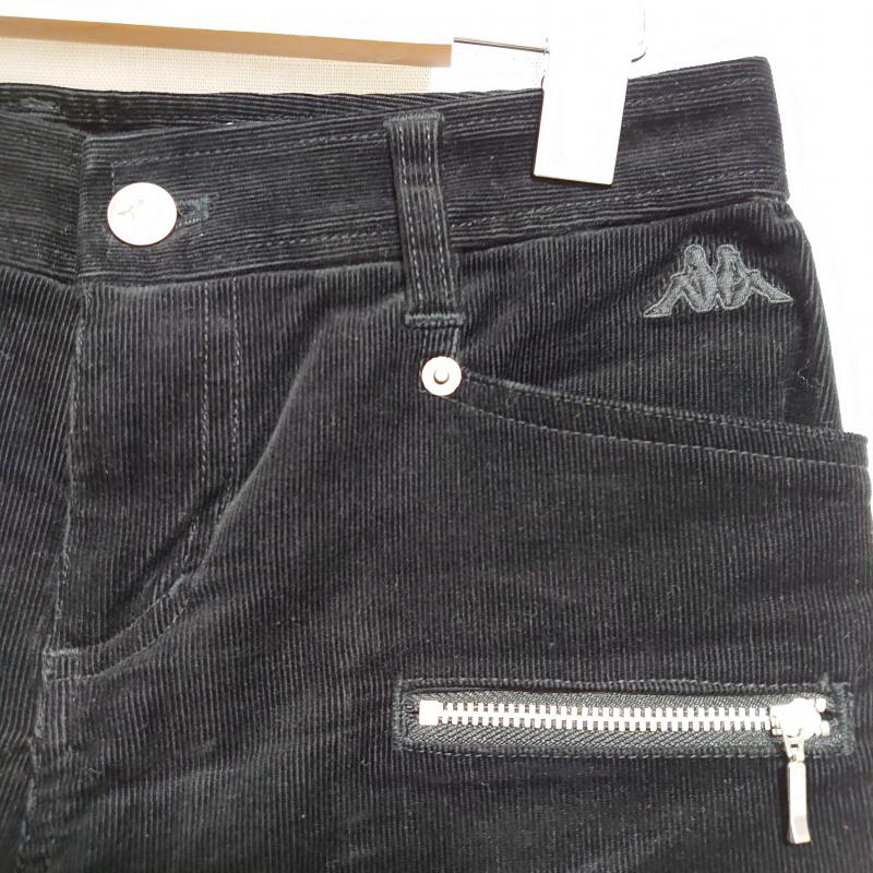 カッパ Kappa パンツ スラックス コーデュロイパンツ 7 無地 X ワンポイント 黒 / ブラック / レディース USED 古着 中古 10011949